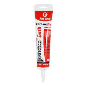 imageRed Devil 0406 Silicone Acrylic Caulk ampamp Sealant 100 Waterproof Paintable White Caulking for Kitchen Bathroom Window With Duraguard 55 oz White Made in USAClear