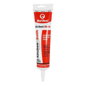 imageRed Devil 0406 Silicone Acrylic Caulk ampamp Sealant 100 Waterproof Paintable White Caulking for Kitchen Bathroom Window With Duraguard 55 oz White Made in USABiscuit