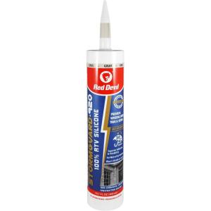 imageRed Devil 0780 StormGuard 920 100 RTV Silicone Window and Door Sealant A WaterResistant Adhesive for Interior and Exterior Use 101 oz Tube White 1PackGray