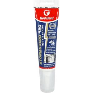 imageRed Devil 0780 StormGuard 920 100 RTV Silicone Window and Door Sealant A WaterResistant Adhesive for Interior and Exterior Use 101 oz Tube White 1PackWhite