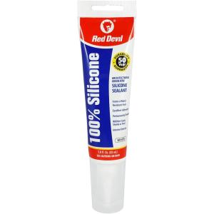 imageRed Devil 0816 100 Silicone Sealant Architectural Grade Silicone Architectural Grade RTV Sealant A WaterResistant Adhesive for Interior and Exterior Use 98 ozTube White 1PackWhite