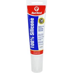 imageRed Devil 0816 100 Silicone Sealant Architectural Grade Silicone Architectural Grade RTV Sealant A WaterResistant Adhesive for Interior and Exterior Use 98 ozTube White 1PackClear