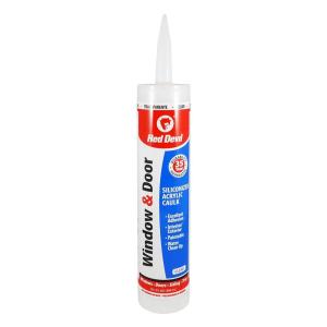 imageRed Devil 0846 Window ampamp Door Silicone Acrylic Caulk White 100 Waterproof Paintable 101 oz Pack of 1 Made in USAClear