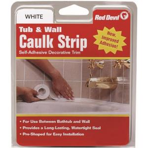 imageRed Devil 0151 Tub ampamp Wall Caulk Strip Wide 158quot x 11 White Pack of 3