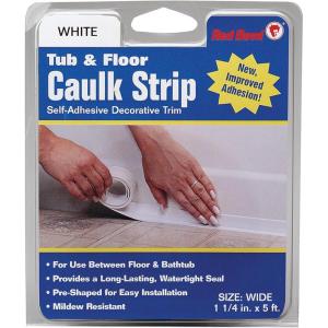 imageRed Devil 0170 Wide Tub ampamp Floor Caulk Strip 114quot x 5 White114 x 5