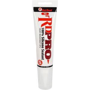 imageRed Devil 08090I RD PRO 100 Heat Resistant RTV Silicone Sealant A WaterProof and Weatherproof Adhesive For HighHeat Use 101 oz Tube Red 1Pack1 Pack