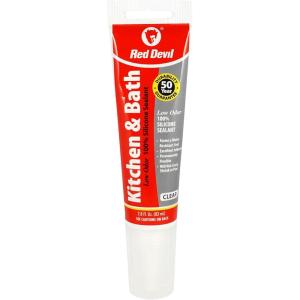 imageRed Devil 0885 Kitchen ampamp Bath Low Odor 100 Silicone Sealant A WaterResistant Adhesive For Creating A Protective Barrier Against Moisture 28 oz Tube Clear 1PackClear