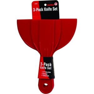 imageRed Devil 4718 3Piece Plastic Putty Knife Set Scraper Tool Spackle ampamp Paint 1Pack12  Pack