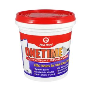 imageRed Devil 0542 ONETIME Lightweight Spackle Wall Repair Spackling for Holes Drywall 12 Pint White 8 Ounce Made in USA1 Pint