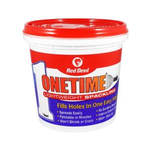 imageRed Devil 0542 ONETIME Lightweight Spackle Wall Repair Spackling for Holes Drywall 12 Pint White 8 Ounce Made in USA1 Quart