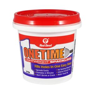 imageRed Devil 0542 ONETIME Lightweight Spackle Wall Repair Spackling for Holes Drywall 12 Pint White 8 Ounce Made in USA12 Pint