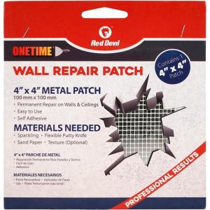 imageRed Devil 1214 4quot x 4quot ONETIME Wall Repair Patch 1 Pack4 Inch
