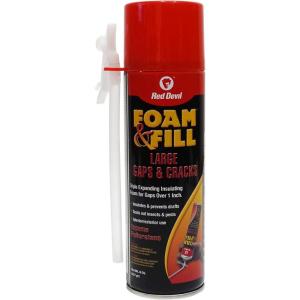 imageRed Devil 0909 Fill Large Gaps ampamp Cracks Polyurethane Foam Sealant 12 oz Off White 12 Pack8 oz