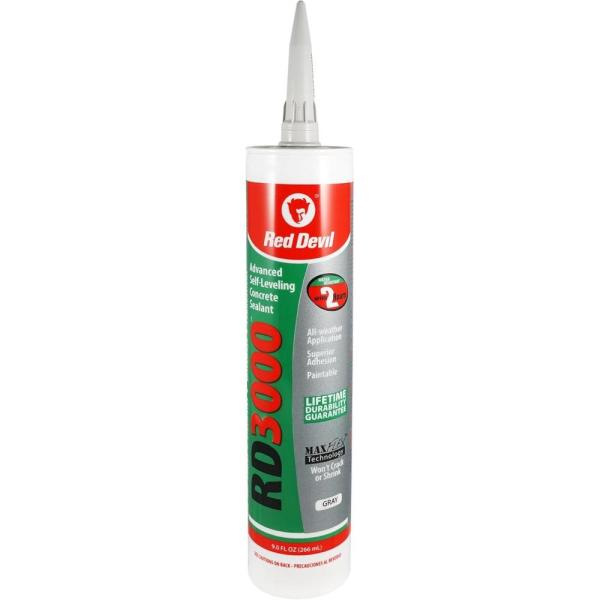 Red Devil 0980 RD 3000 Advanced Self-Leveling Concrete Sealant, Gray, 9 ...