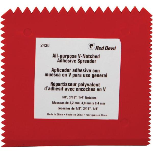 Red Devil 2430 Multi-Notch Plastic Adhesive Spreader - Red Devil