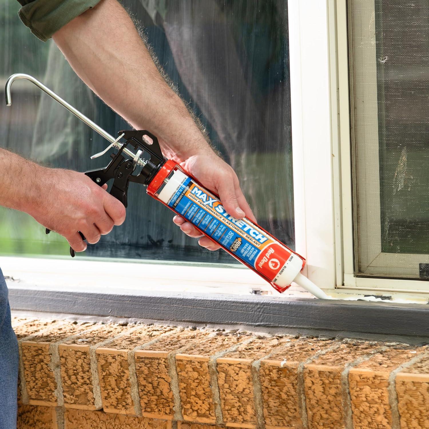 imageRed Devil 0907 MAX Stretch Acrylic Urethane Elastomeric Sealant 101 oz White 1 PackPack of 12