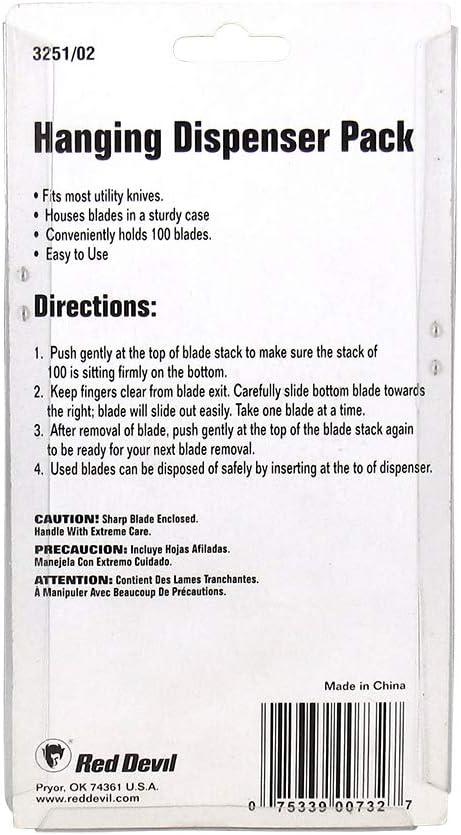 imageRed Devil 325102 100 Pack Hanging Dispenser Utility Knife Blades Black