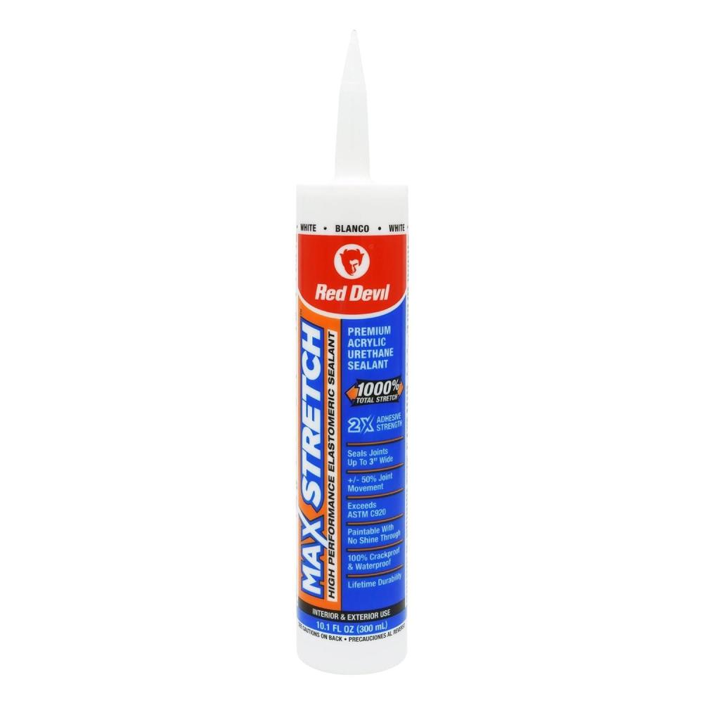 imageRed Devil 0907 MAX Stretch Acrylic Urethane Elastomeric Sealant 101 oz White 1 PackPack of 1
