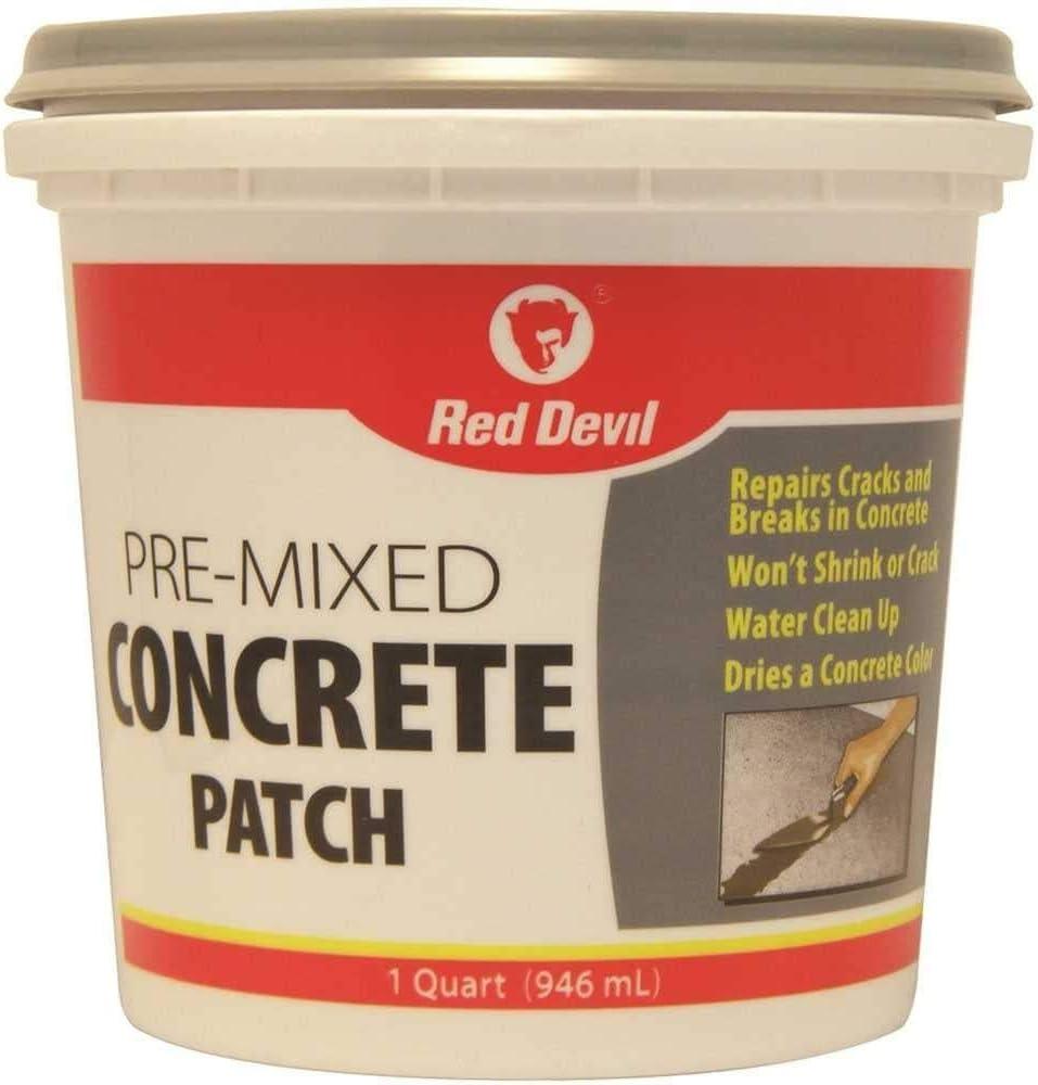 imageRed Devil 0644 PreMixed Concrete Patch 1 Quart Pack of 1 Gray ampamp 0645 PreMixed Concrete Patch 55 Oz Squeeze Tube Pack of 1 Gray 5 Fl Oz