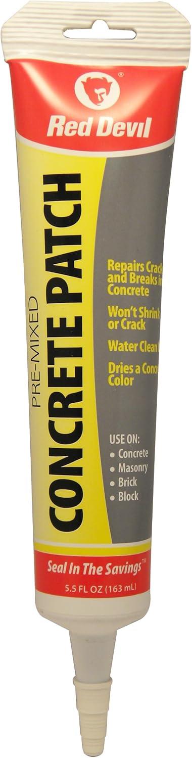 imageRed Devil 0644 PreMixed Concrete Patch 1 Quart Pack of 1 Gray ampamp 0645 PreMixed Concrete Patch 55 Oz Squeeze Tube Pack of 1 Gray 5 Fl Oz